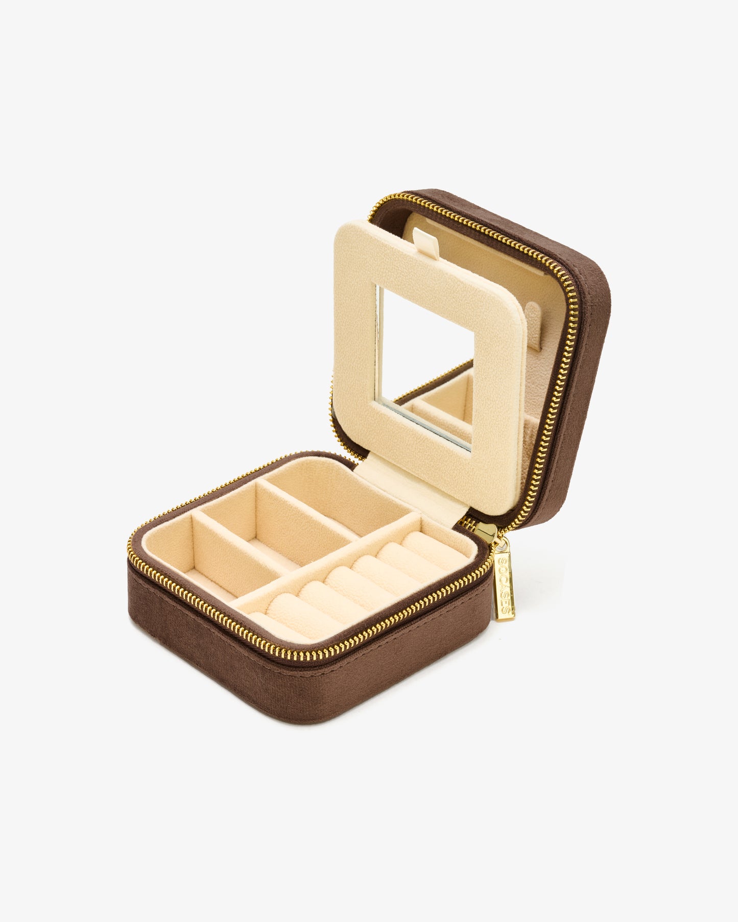 VELVET JEWELRY BOX col. cocoa, directly orderable - 5 pieces