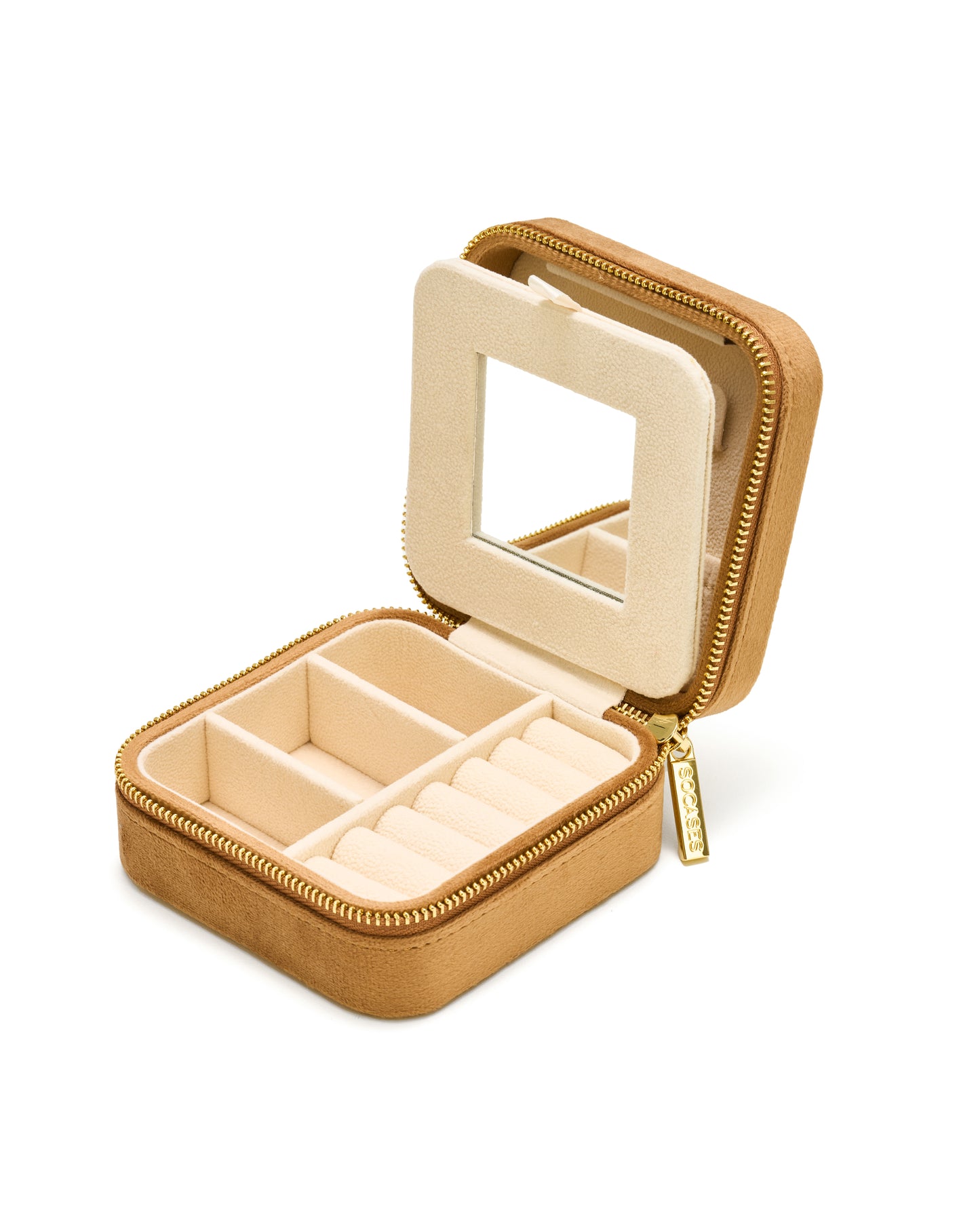 VELVET JEWELRY BOX col. nougat, directly orderable - 5 pieces