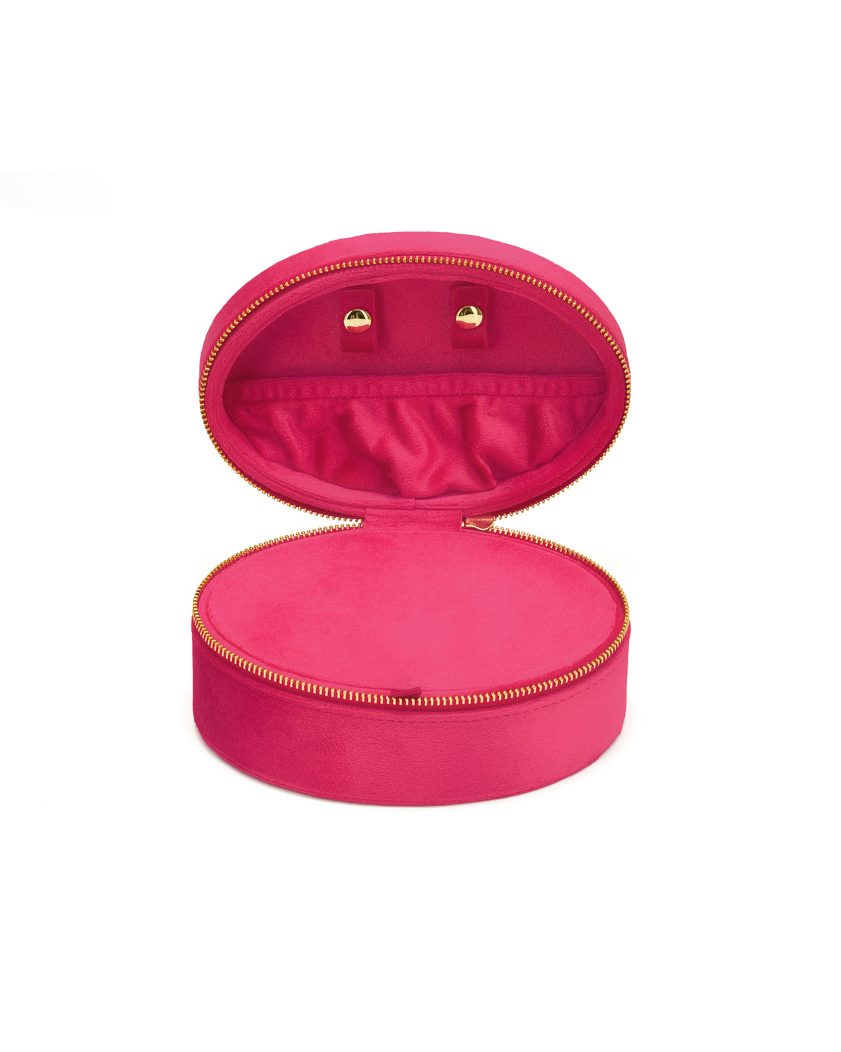 Samt Schmuckkästchen OVAL col. framboise (Set aus 5) - Reise Schmuckkästchen