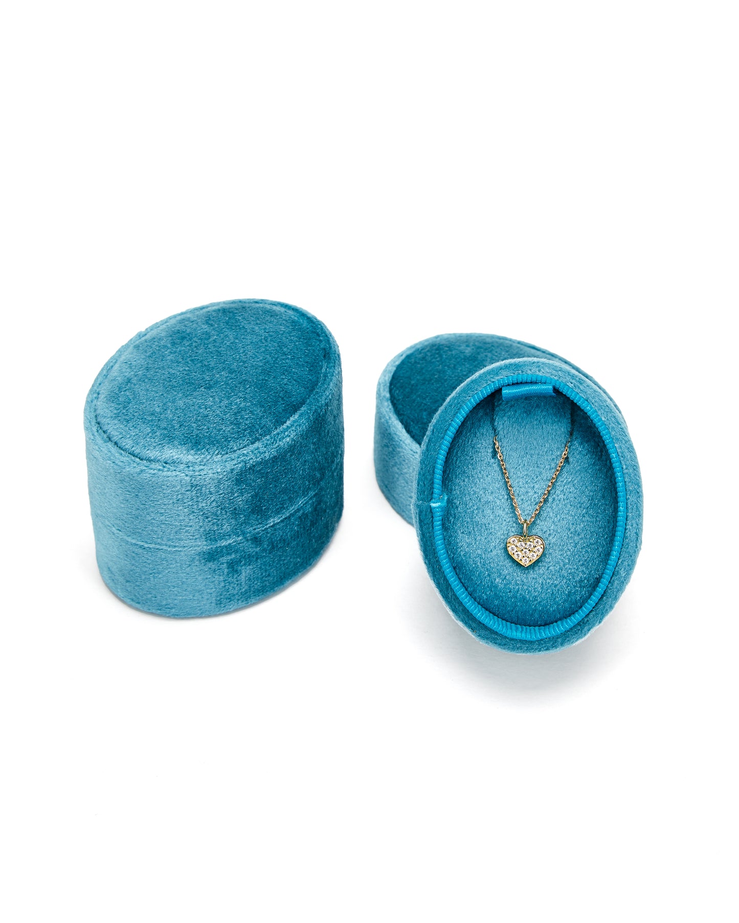 Jewelry case OVAL, 25 pieces, Inlay choice: necklace/earrings/creoles