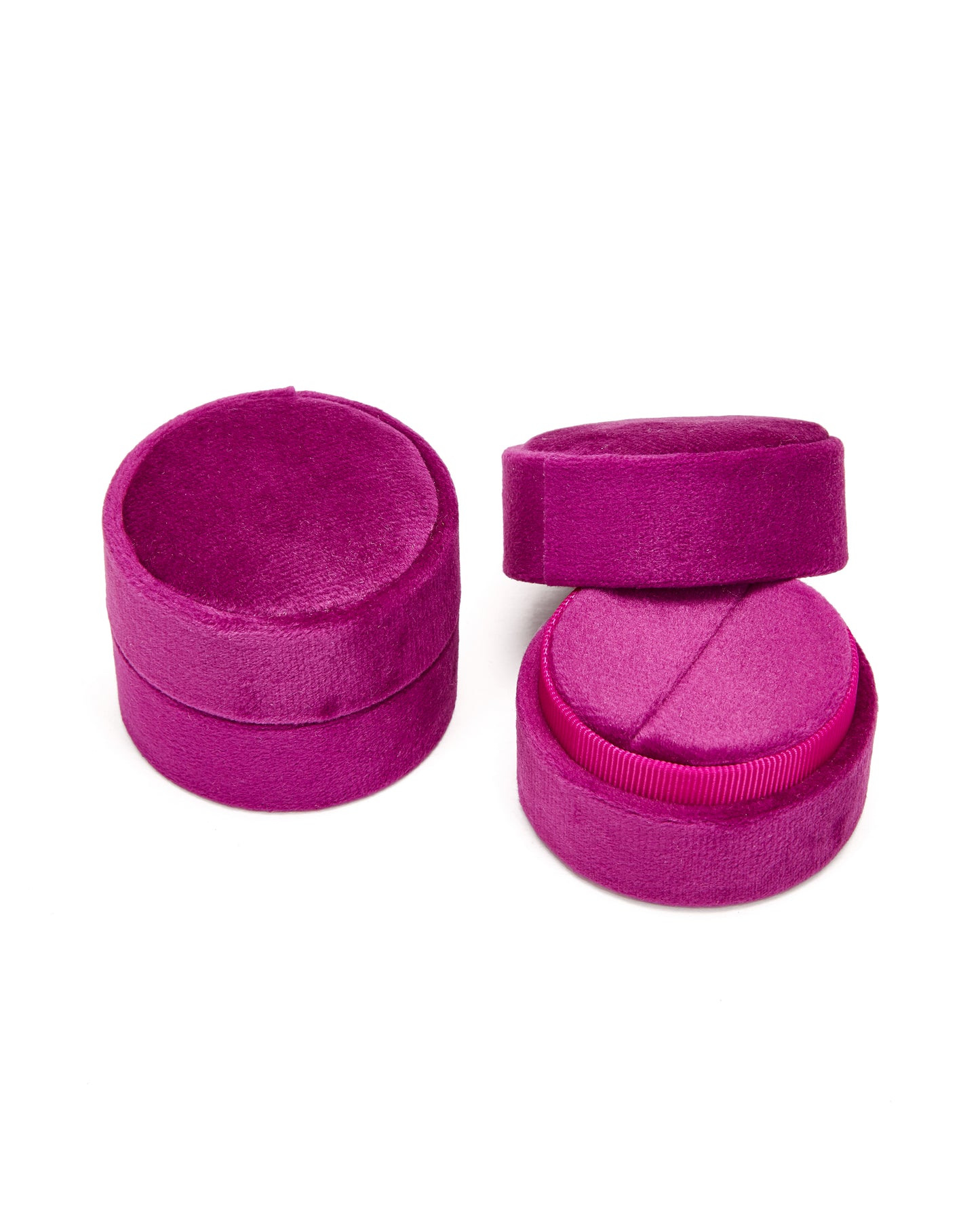 Jewelry case ROUND, 25 pieces, Inlay choice: ring/ring pair