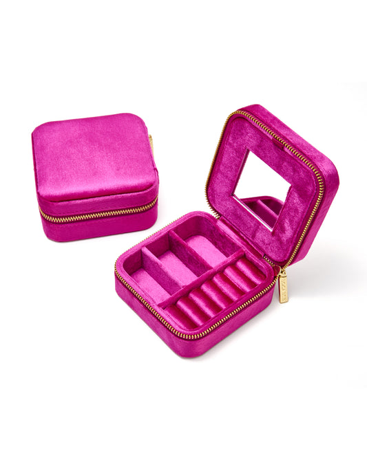VELVET JEWELRY BOX col. metallic pink duo, directly orderable - 5 pieces