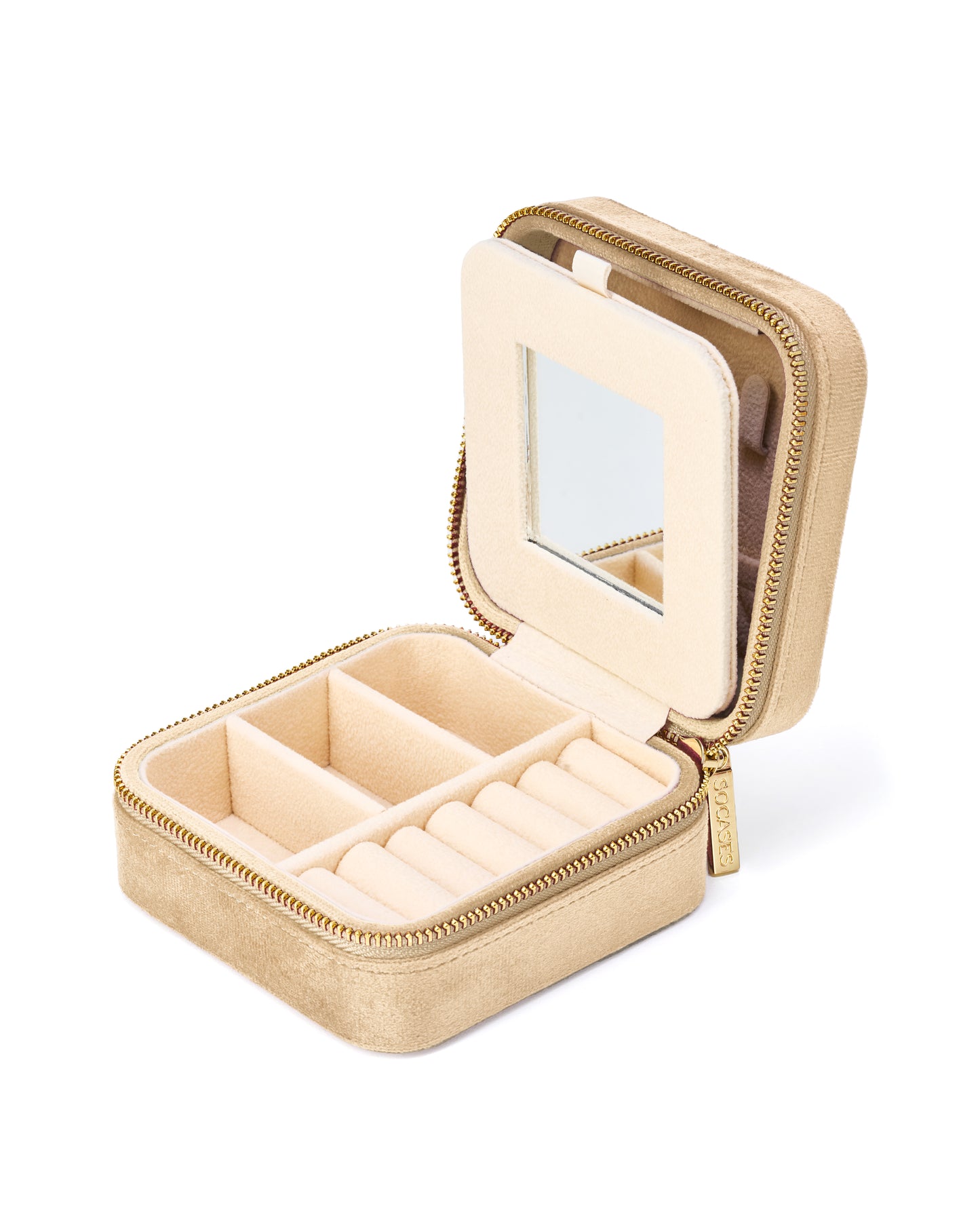 VELVET JEWELRY BOX col. almond milk, directly orderable - 5 pieces