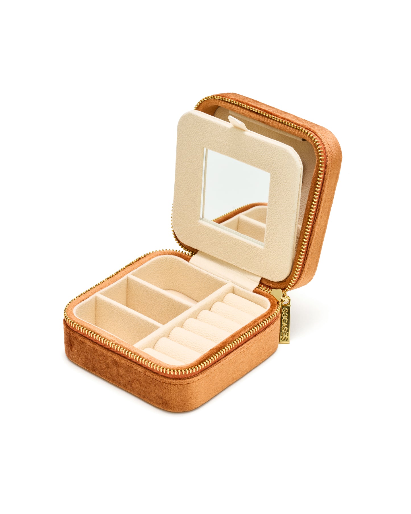VELVET JEWELRY BOX col. bronze, directly orderable - 5 pieces