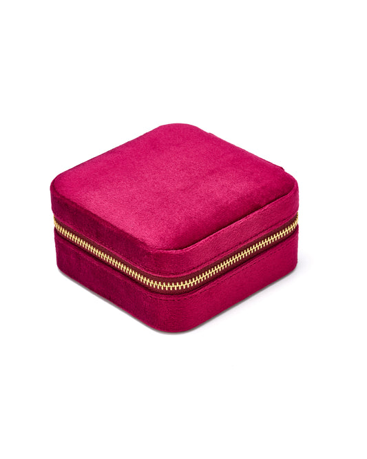 VELVET JEWELRY BOX col. cherry red, directly orderable - 5 pieces