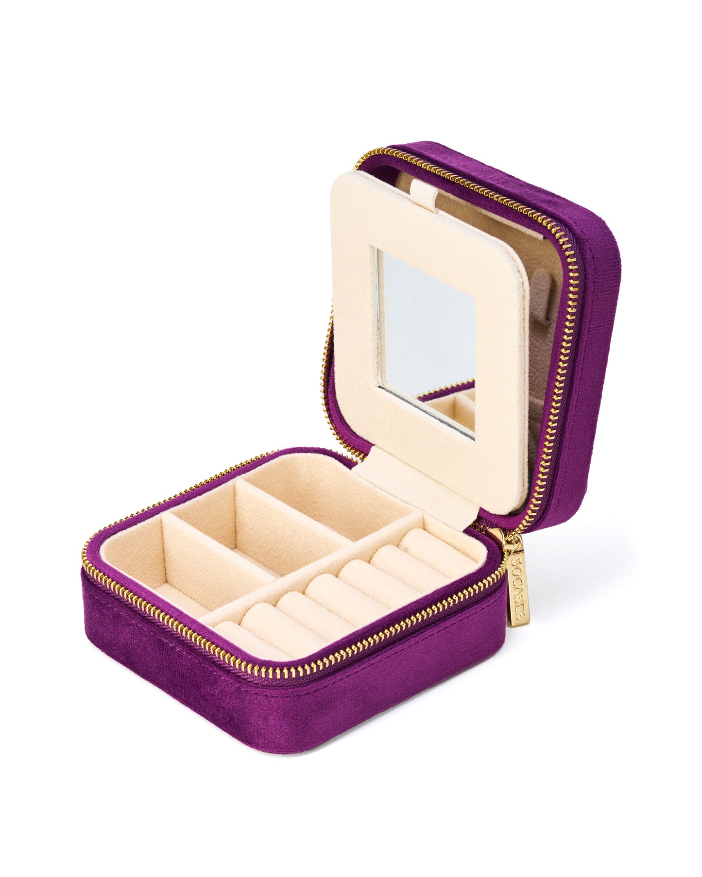 VELVET JEWELRY BOX col. italian plum, directly orderable - 5 pieces