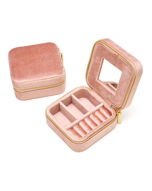 VELVET JEWELRY BOX col. metallic rose duo, directly orderable - 5 pieces