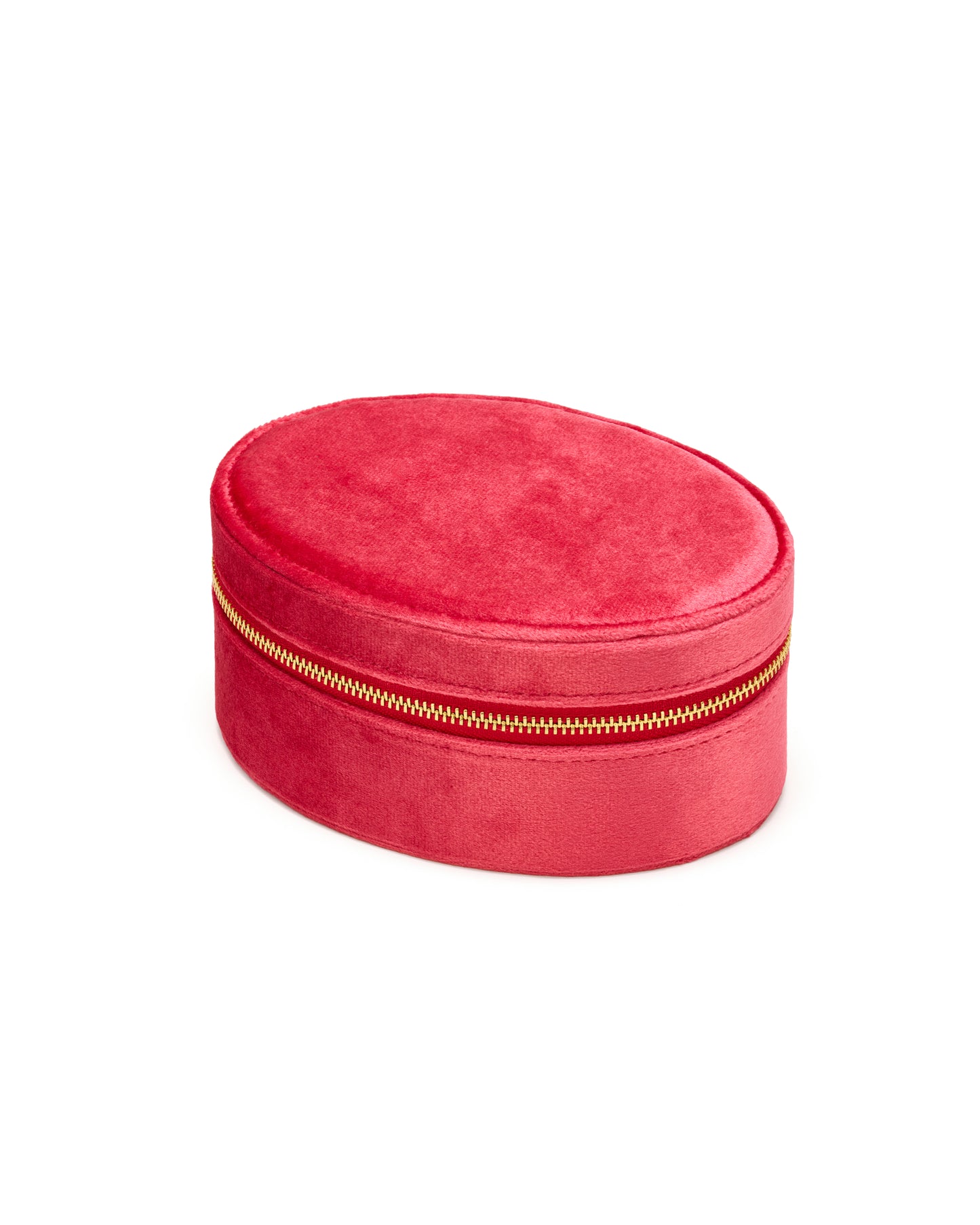Samt Schmuckkästchen OVAL col. sunset coral (Set aus 5) - Reise Schmuckkästchen