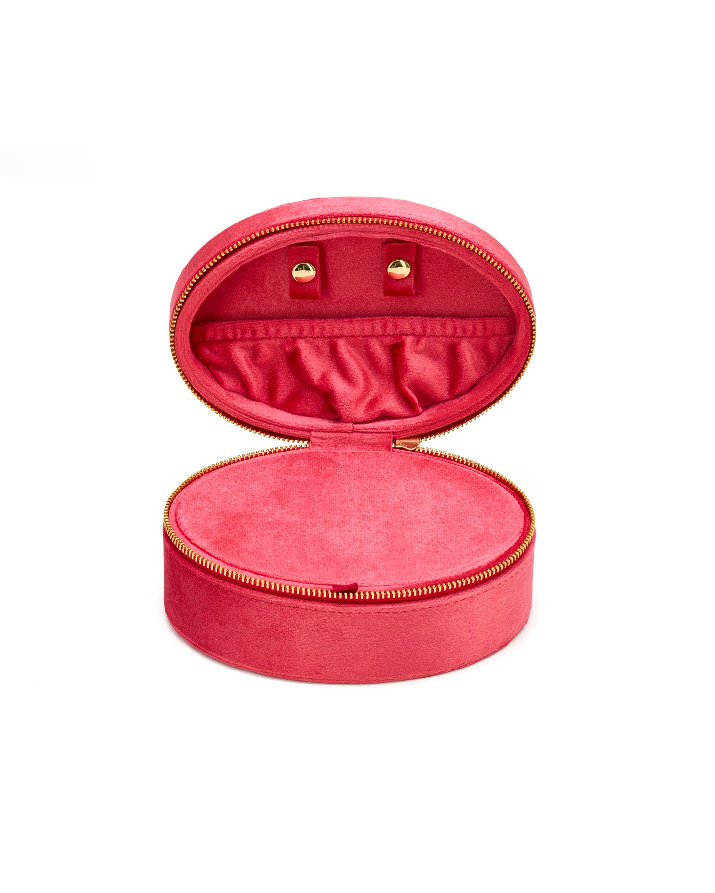 Samt Schmuckkästchen OVAL col. sunset coral (Set aus 5) - Reise Schmuckkästchen