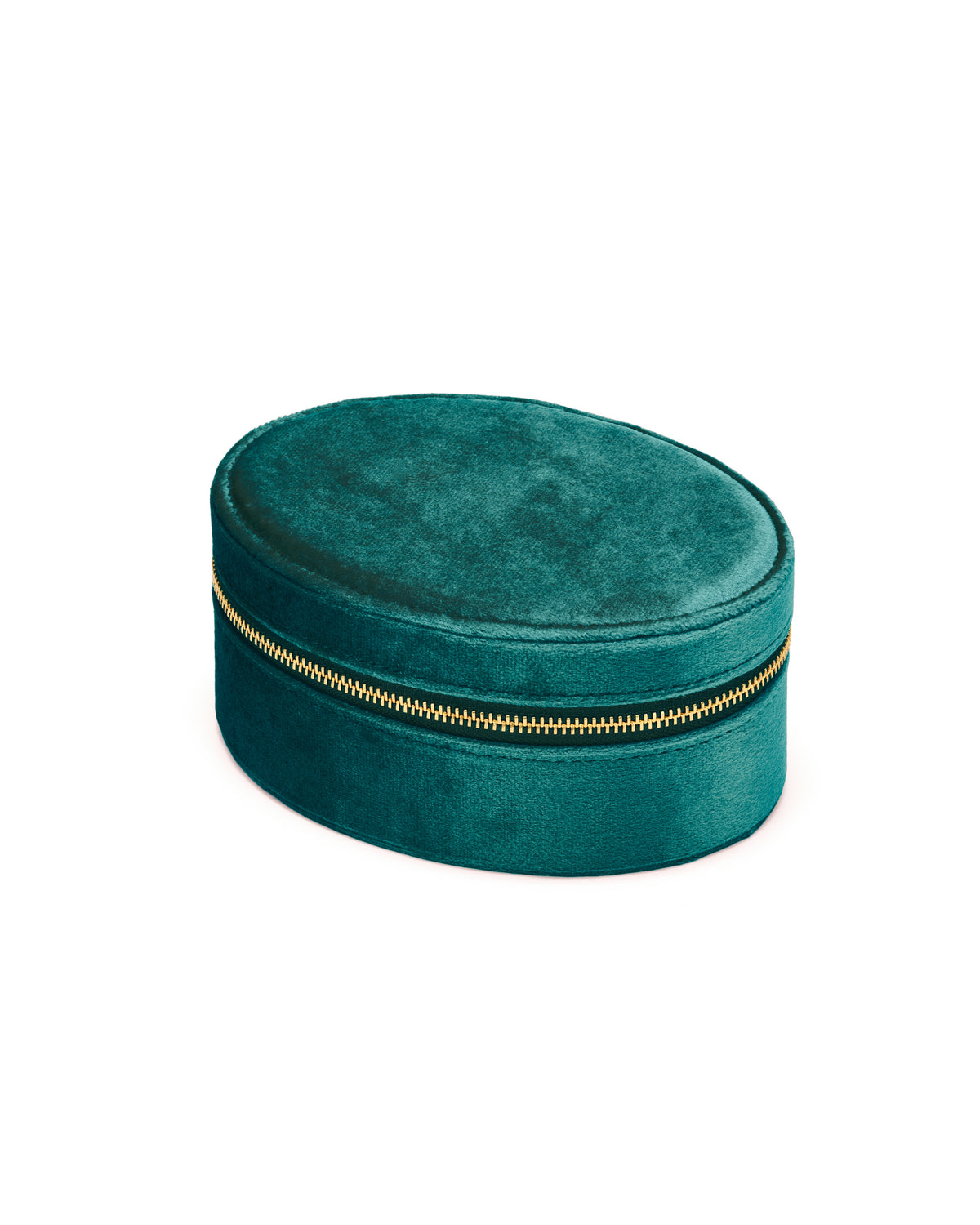 Samt Schmuckkästchen OVAL col. emerald (Set aus 5) - Reise Schmuckkästchen