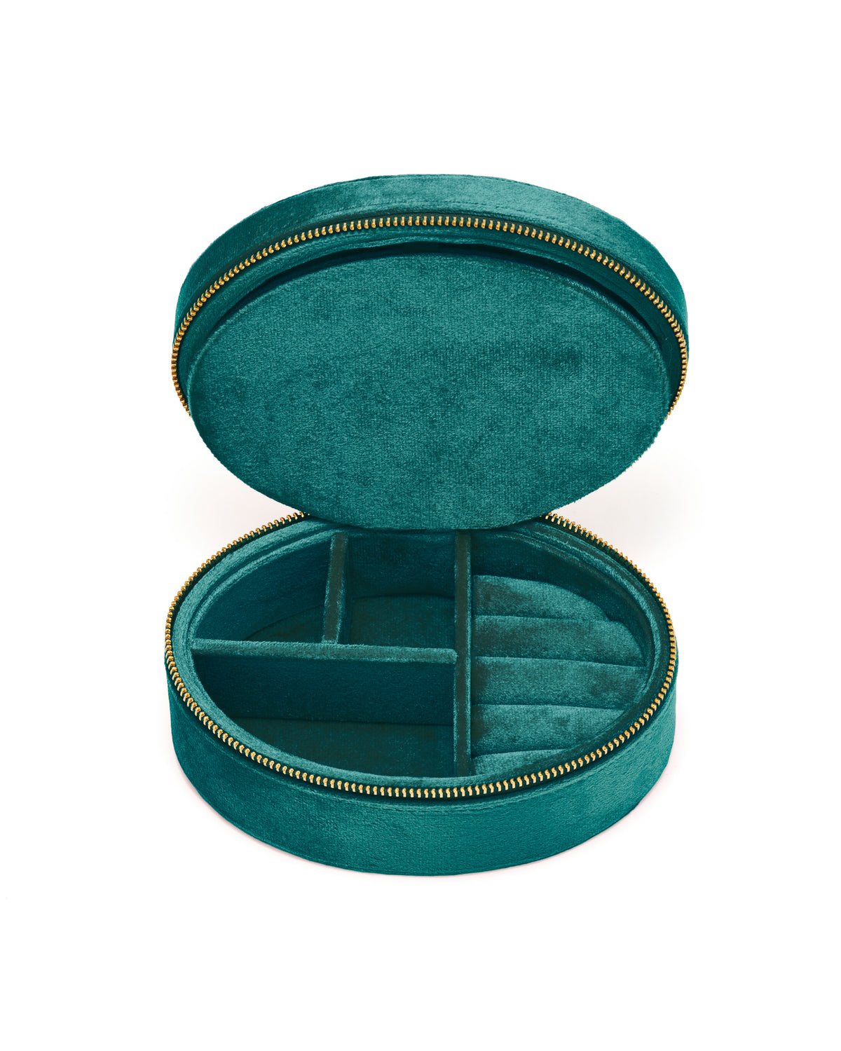 Samt Schmuckkästchen OVAL col. emerald (Set aus 5) - Reise Schmuckkästchen