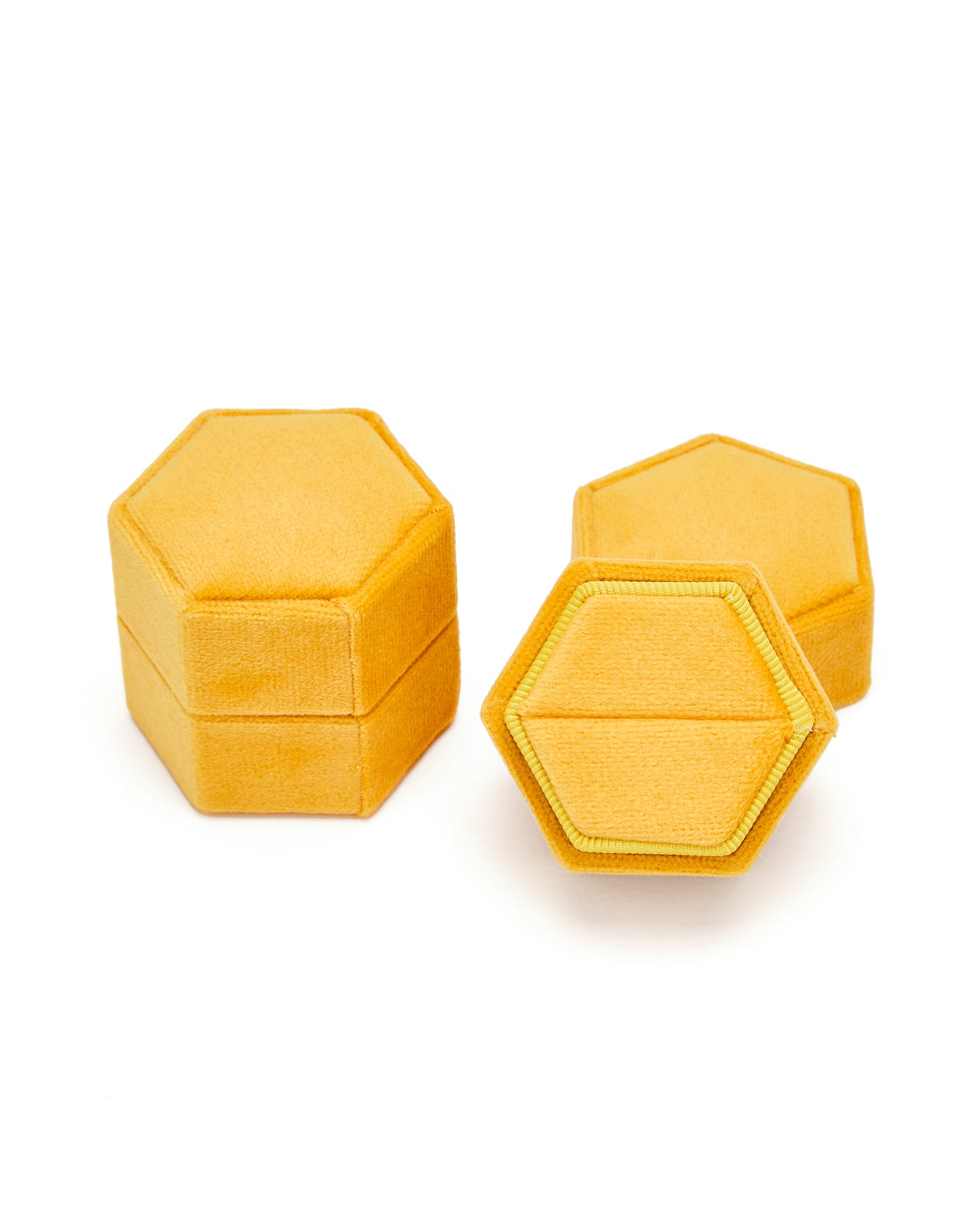 Jewelry case HEXAGON, 25 pieces, Inlay choice: ring/ring pair