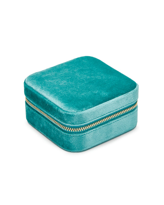 VELVET JEWELRY BOX col. metallic blue, directly orderable - 5 pieces