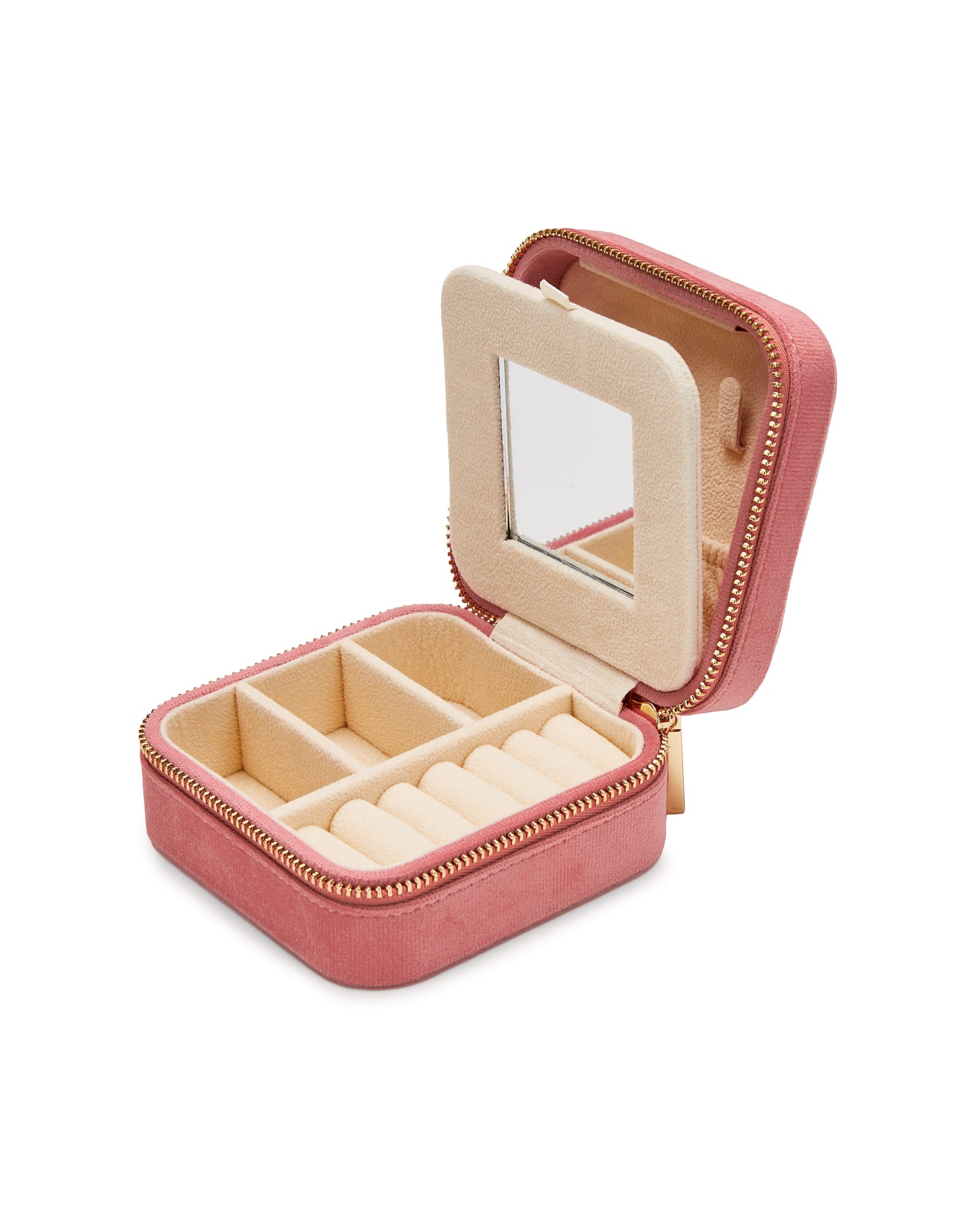 VELVET JEWELRY BOX col. pink, directly orderable - 5 pieces